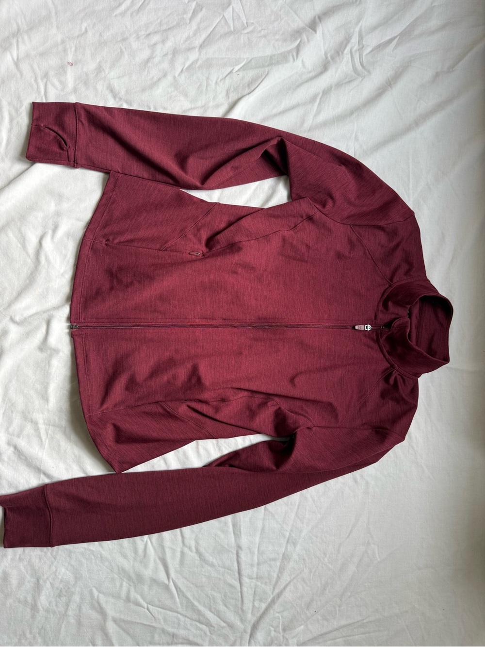 Women's Burgundy Zip-Up Track Jacket